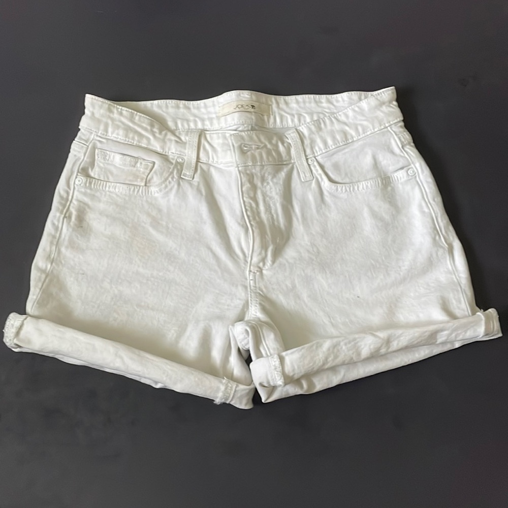 Joes rolled white jean shorts